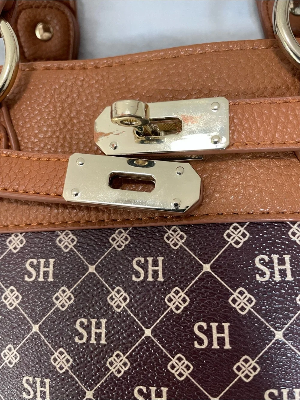 Danbury Mint Structured Tote, Custom Made Initial Monogram Series, Carry Options